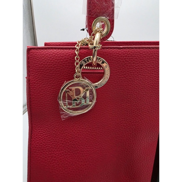 Badgley Mischka Vegan Leather Tote Bag with Straps in Red‎ NWT MSRP$129 #0114 - Picture 4 of 15